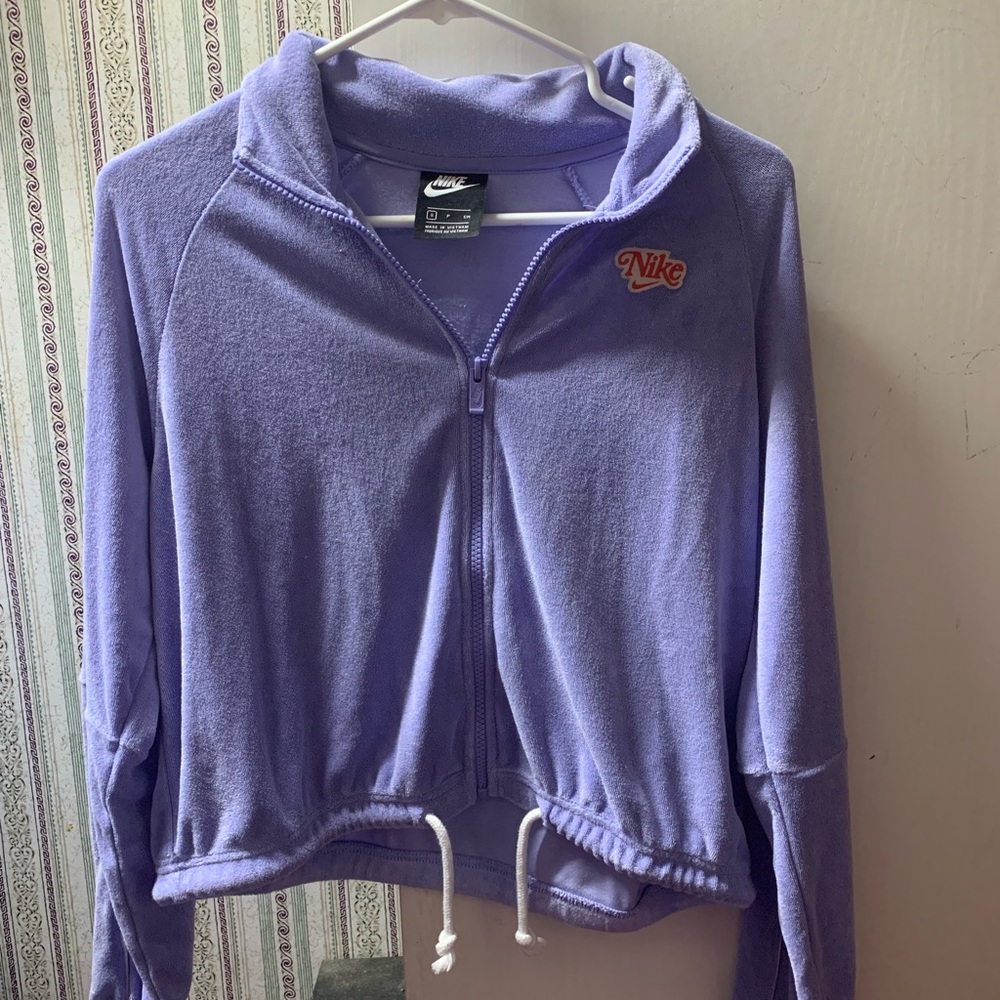 Vintage lilac Terry clothe zip up jacket size small